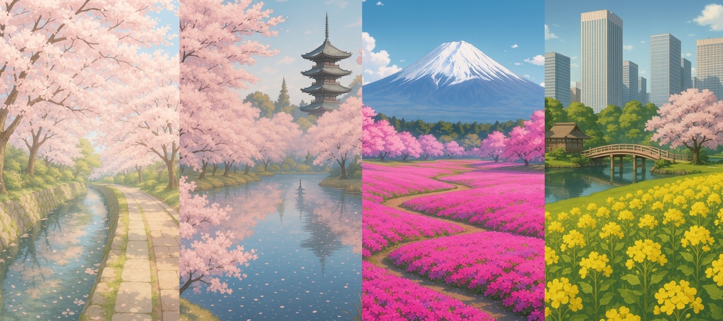 スマホ背景 春旅日和|日本の観光地を巡るスマホ壁紙16枚セット