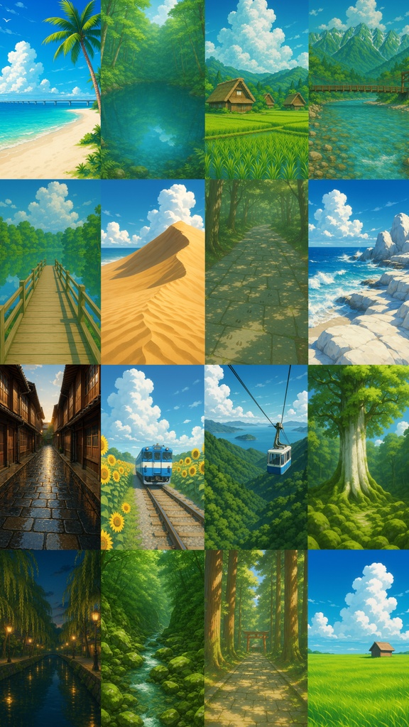 スマホ背景　スマホ背景　夏旅日和｜日本の観光地を巡るスマホ壁紙16枚セット
