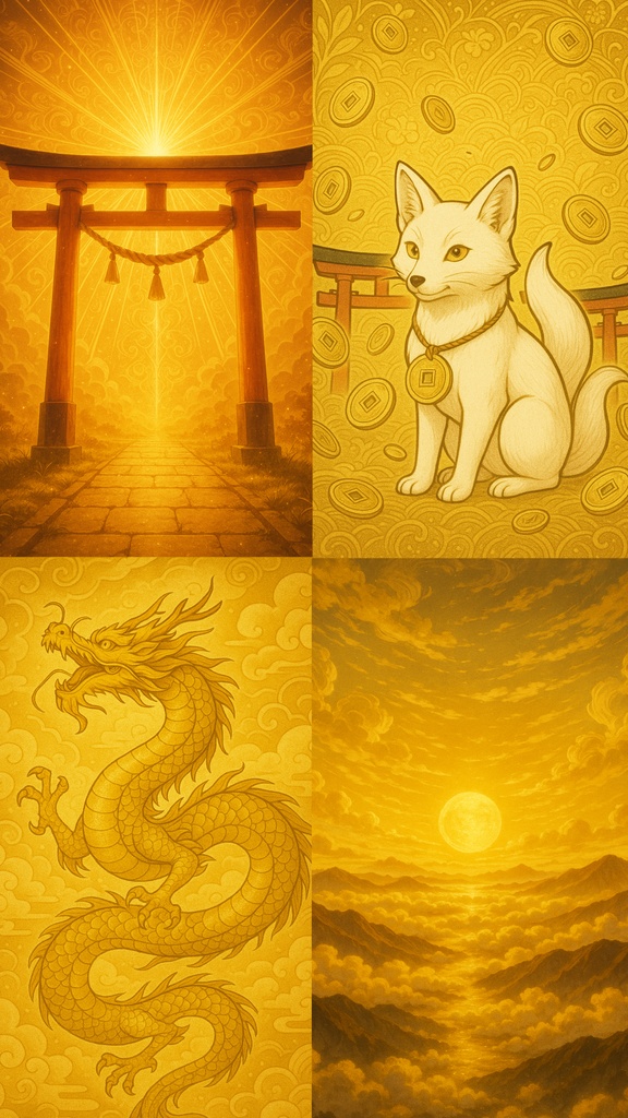 スマホ背景 Golden Fortune|金運モチーフのスマホ壁紙16種セット