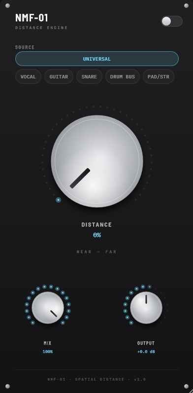 【無料/Freeあり】NMF-01 — Spatial Distance Engine【VST3】