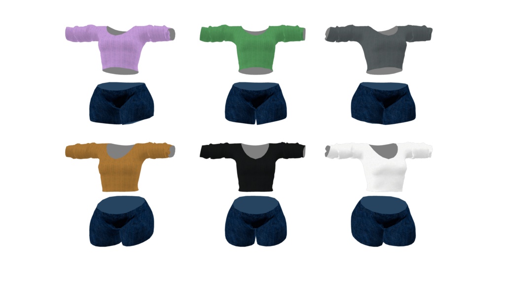 くろなつちゃん専用服 ロールアップセーターとショートパンツ