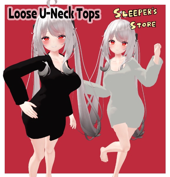 舞夜専用衣装　ルーズUネックトップス　シェイプイキー対応