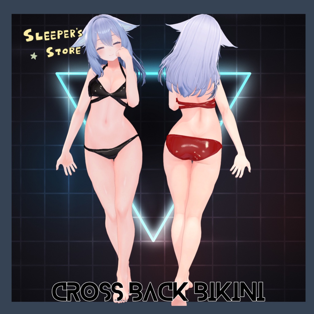 桔梗ちゃん専用服 クロスバックビキニ 水着 Cross Back Bikini シェイプキー対応
