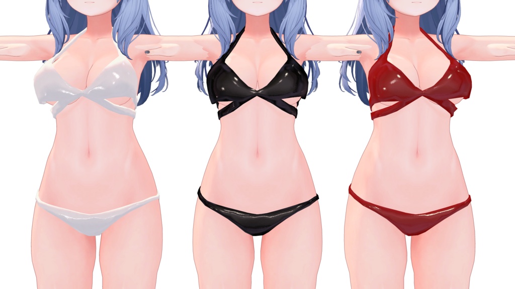 桔梗ちゃん専用服 クロスバックビキニ 水着 Cross Back Bikini シェイプキー対応