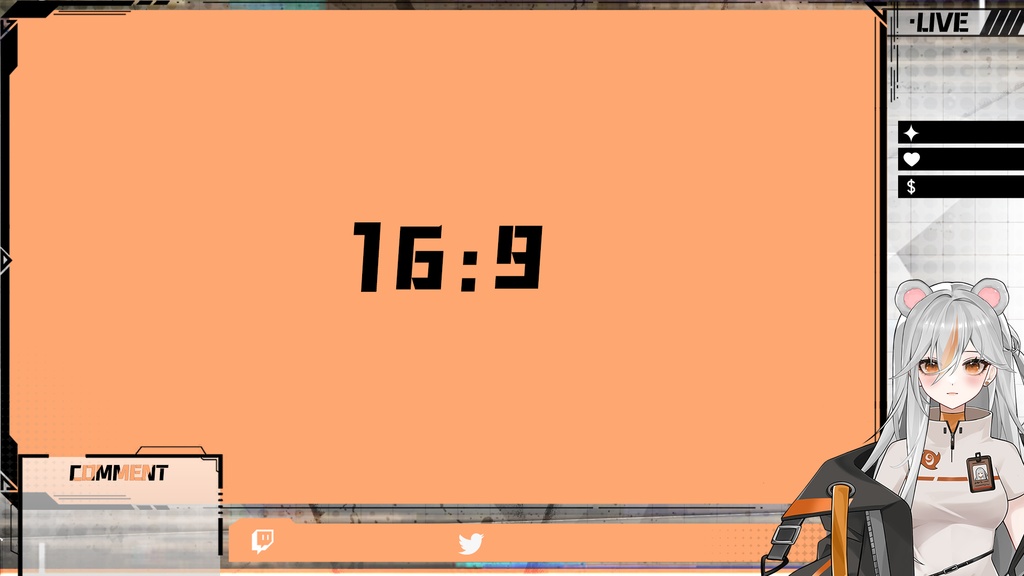 【配信背景】機能的な風/男子高校生/熊の指揮官カスタマイズされたライブ画面【チャット/ゲーム/スケジュール