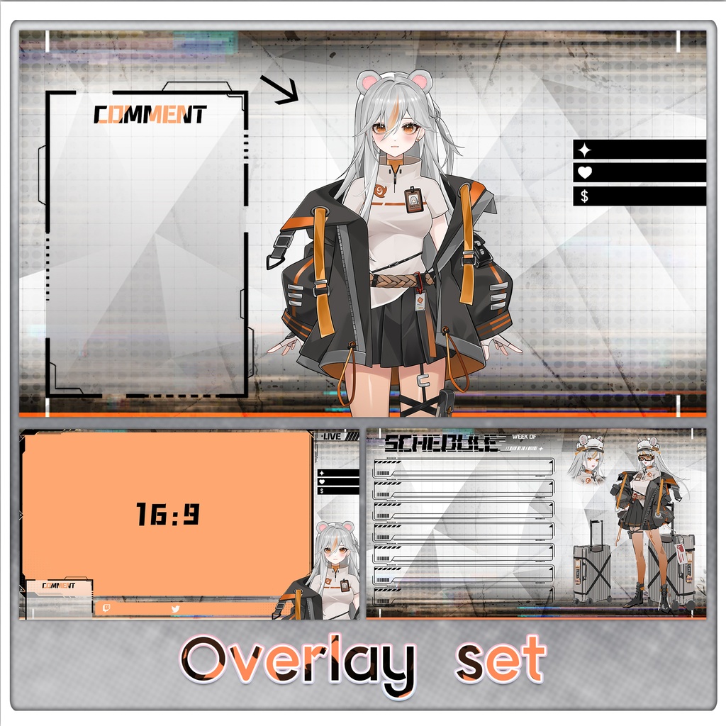 【配信背景】機能的な風/男子高校生/熊の指揮官カスタマイズされたライブ画面【チャット/ゲーム/スケジュール