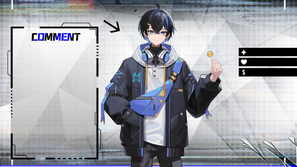 【配信背景】機能的な風/男子高校生/熊の指揮官カスタマイズされたライブ画面【チャット/ゲーム/スケジュール