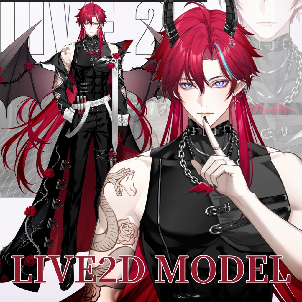 【live2dモデル】赤い髪の吸血鬼/Redgrave