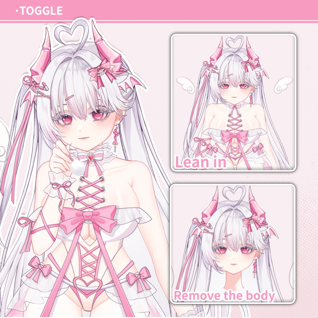 【live2dモデル】ピンクと白の魅魔/【Live2D Model】Succubus Momo