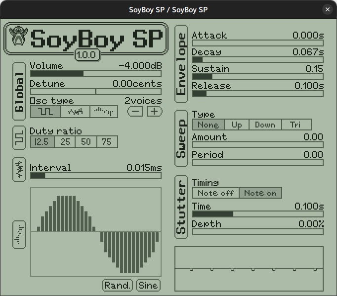 チップチューンシンセ: SoyBoy SP (お布施版)