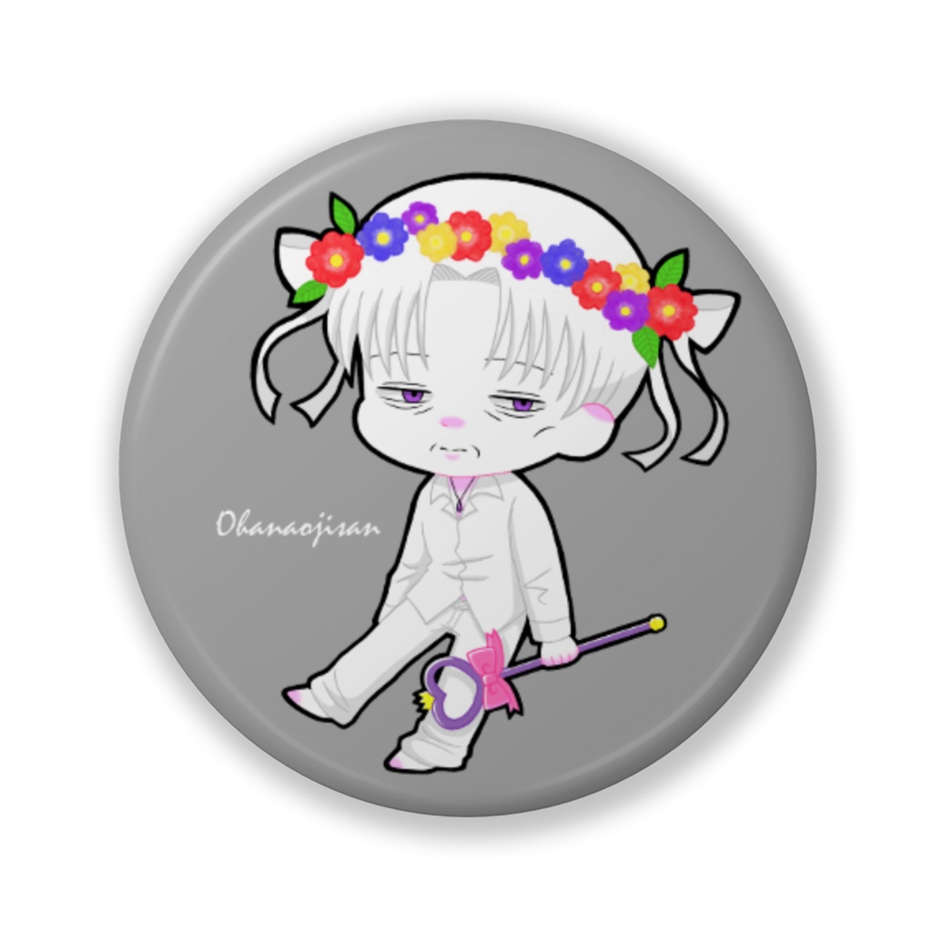 お花おじさん缶バッジ