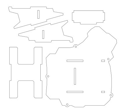 自作キーボードDactyl Manuform 4×5用スタンド（レーザーカット用DXF