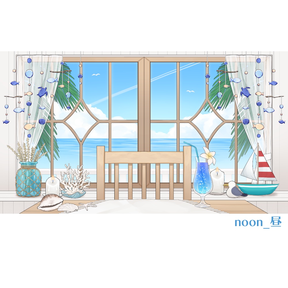 【動く背景】夏の海の窓