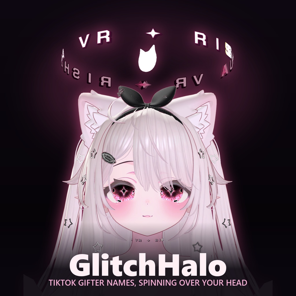 GlitchHalo — TikTokギフトで投げ主の名前が回る VRChat 用ヘイロー / TikTok gifter name halo (OSC)