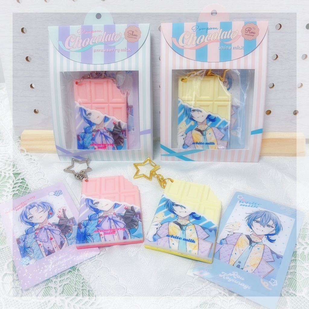 板チョコラバーキーホルダー&チェキ風カードセット【にじそ10】