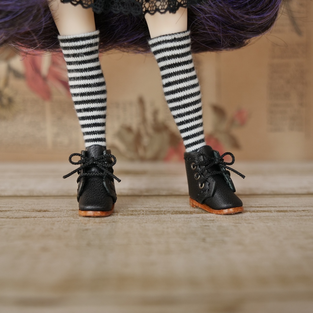 編み上げショートレザーブーツ