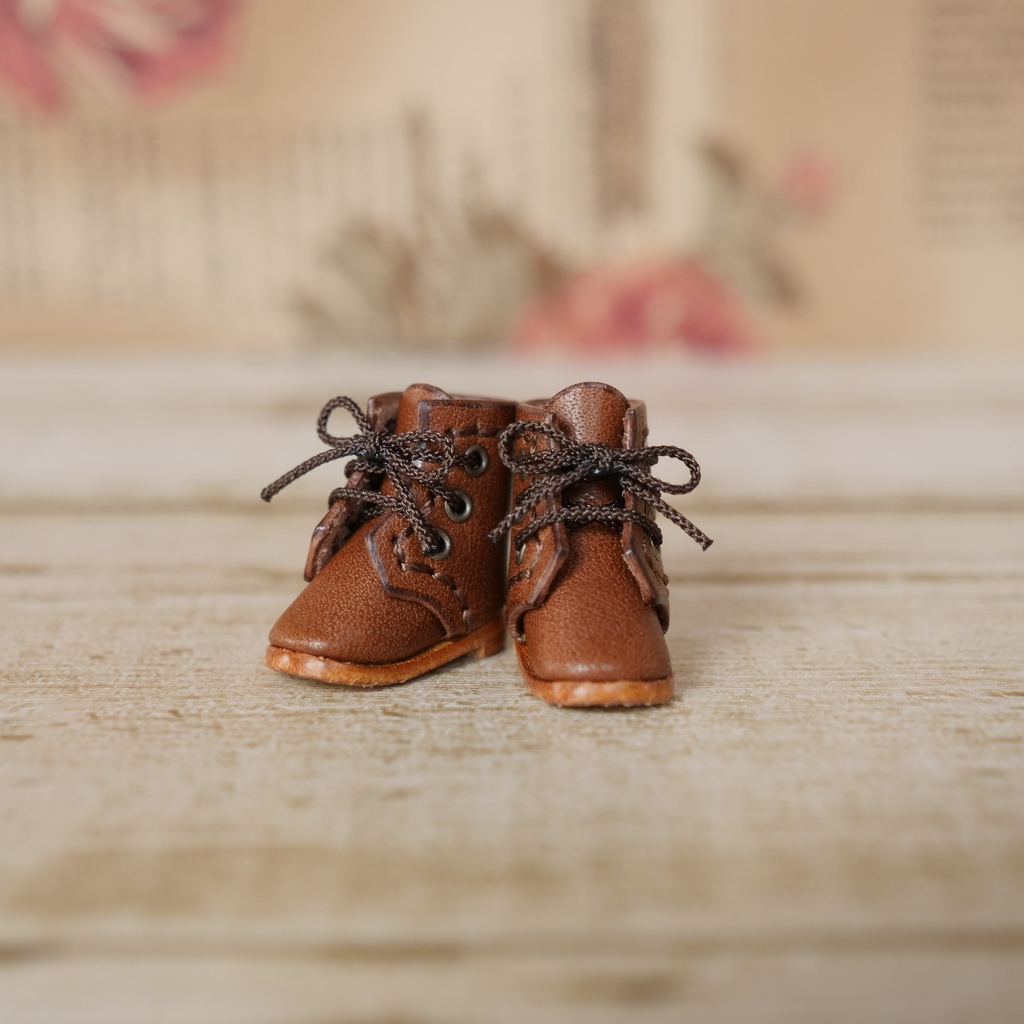 編み上げショートレザーブーツ