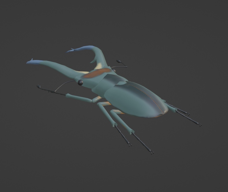 エラフスホソアカクワガタの3Dモデル【昆虫ゼリー(分割)のおまけ版アリ】