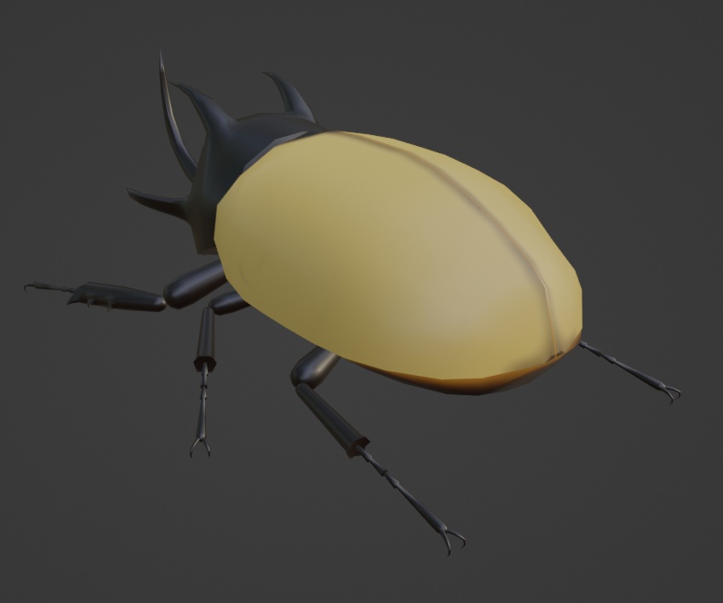 ゴホンヅノカブトの3Dモデル