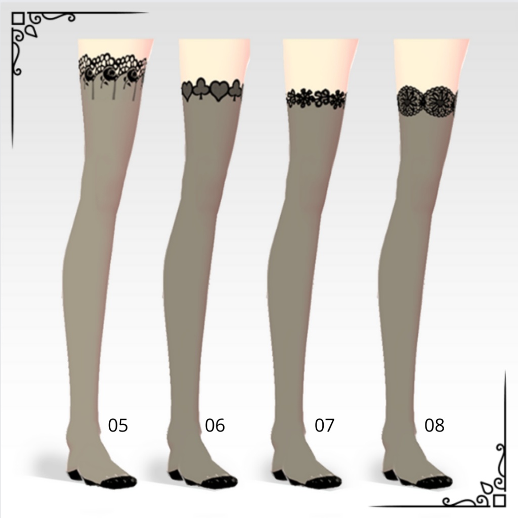 【VRoid】Seamless Thigh Lace Stocking
