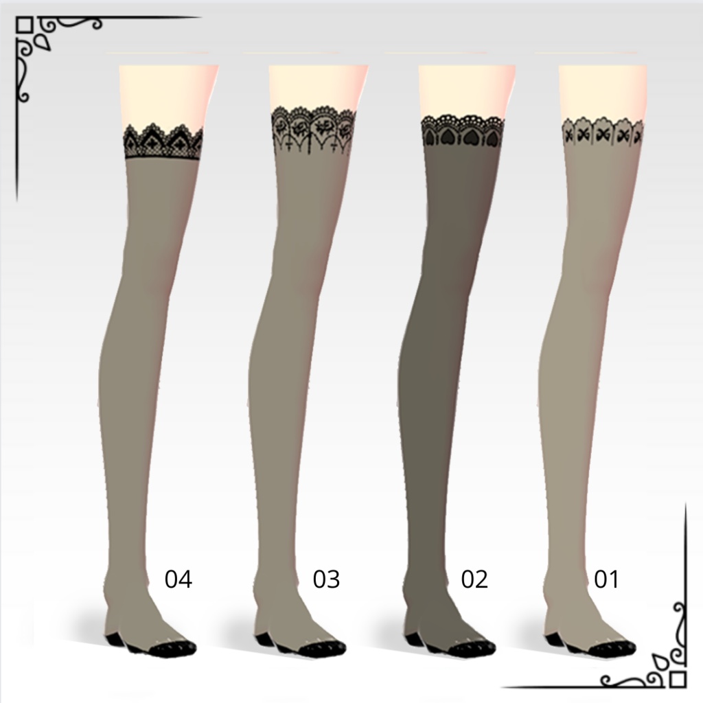 【VRoid】Seamless Thigh Lace Stocking