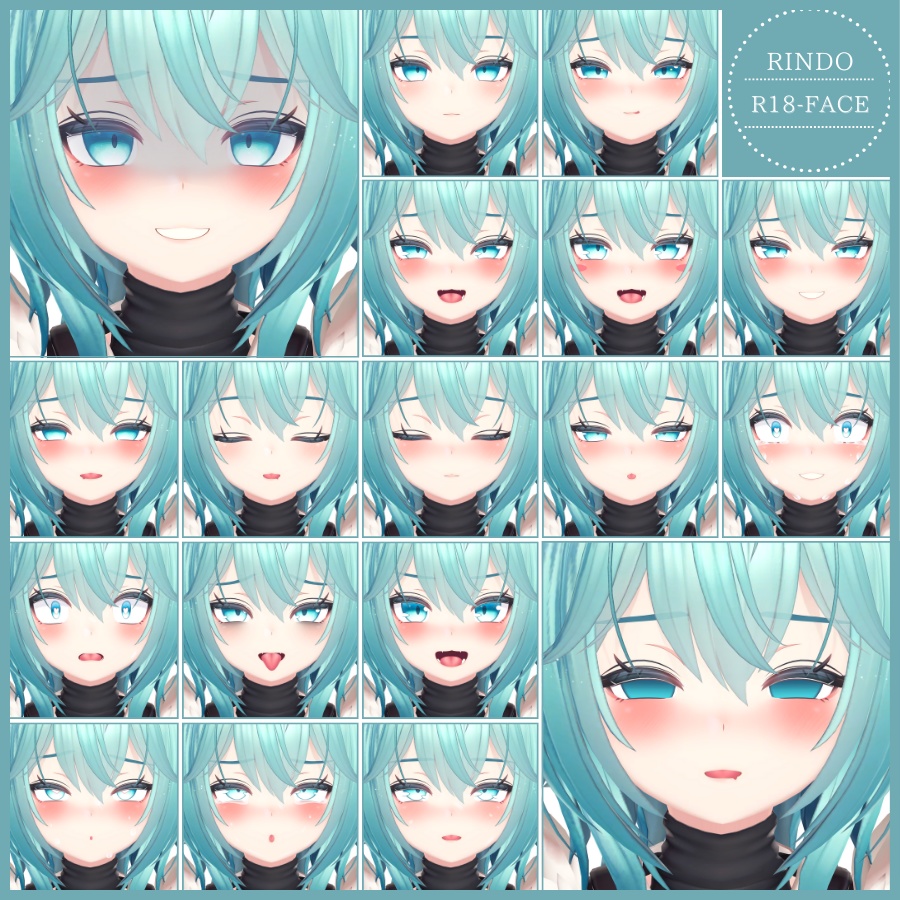 💗【FREE/無料】Rindo100Type❥動くまばたきFace&PoseAnimations ⌖ ݁˚