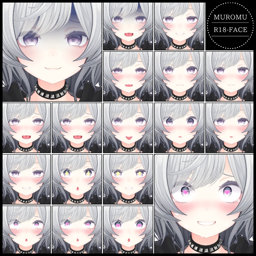 💗【FREE/無料】Muromu100Type❥動くまばたきFace&PoseAnimations ⌖ ݁˚