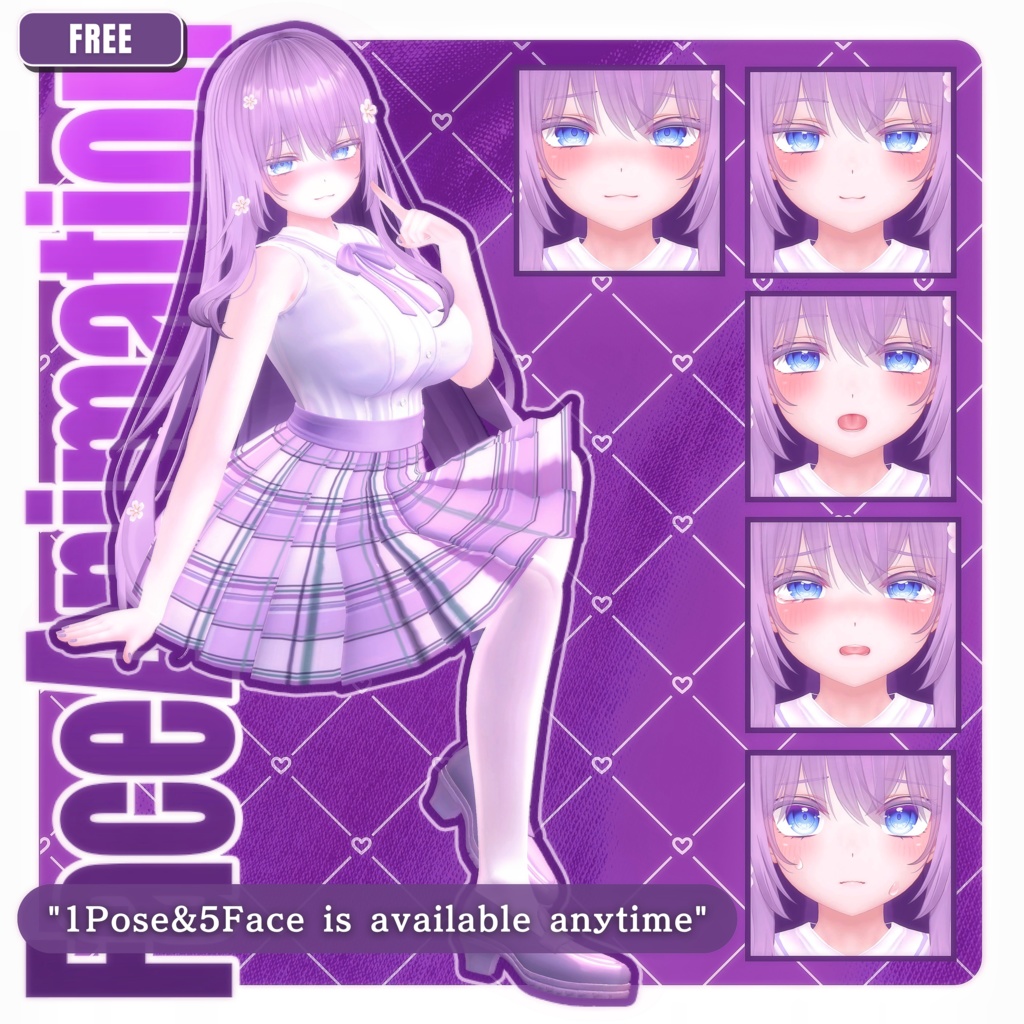 💗【FREE/無料】Moe100Type❥動くまばたきFace&PoseAnimations ⌖ ݁˚