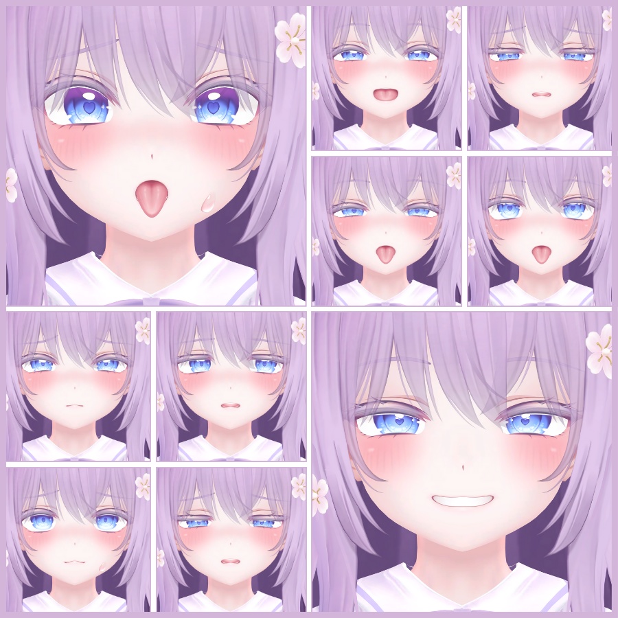 💗【FREE/無料】Moe100Type❥動くまばたきFace&PoseAnimations ⌖ ݁˚