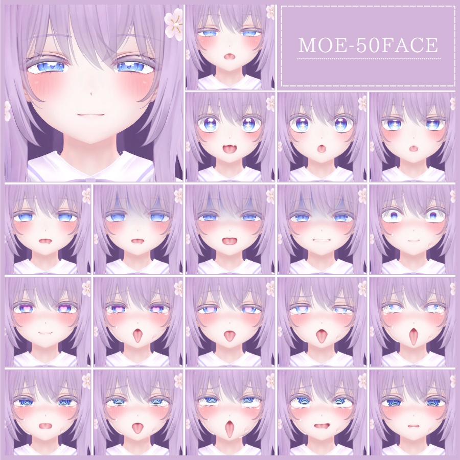 💗【FREE/無料】Moe100Type❥動くまばたきFace&PoseAnimations ⌖ ݁˚