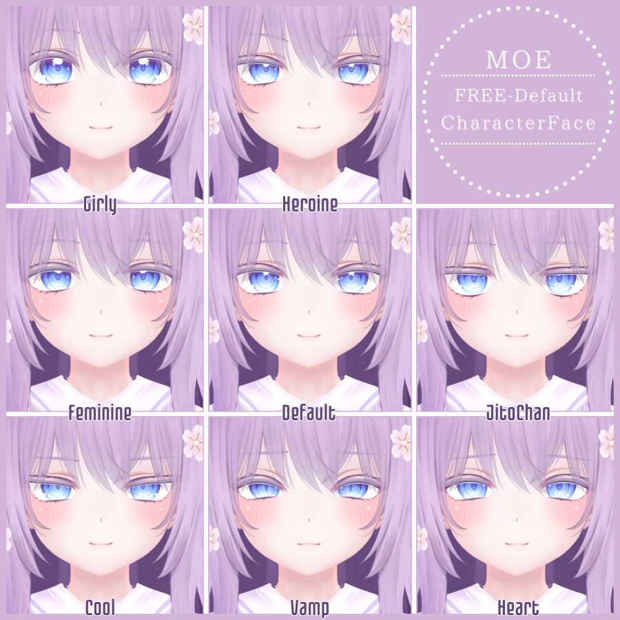 💗【FREE/無料】Moe100Type❥動くまばたきFace&PoseAnimations ⌖ ݁˚