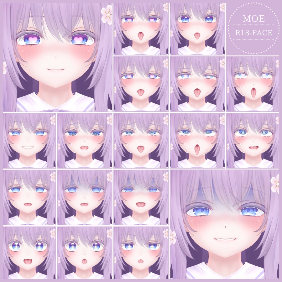 💗【FREE/無料】Moe100Type❥動くまばたきFace&PoseAnimations ⌖ ݁˚