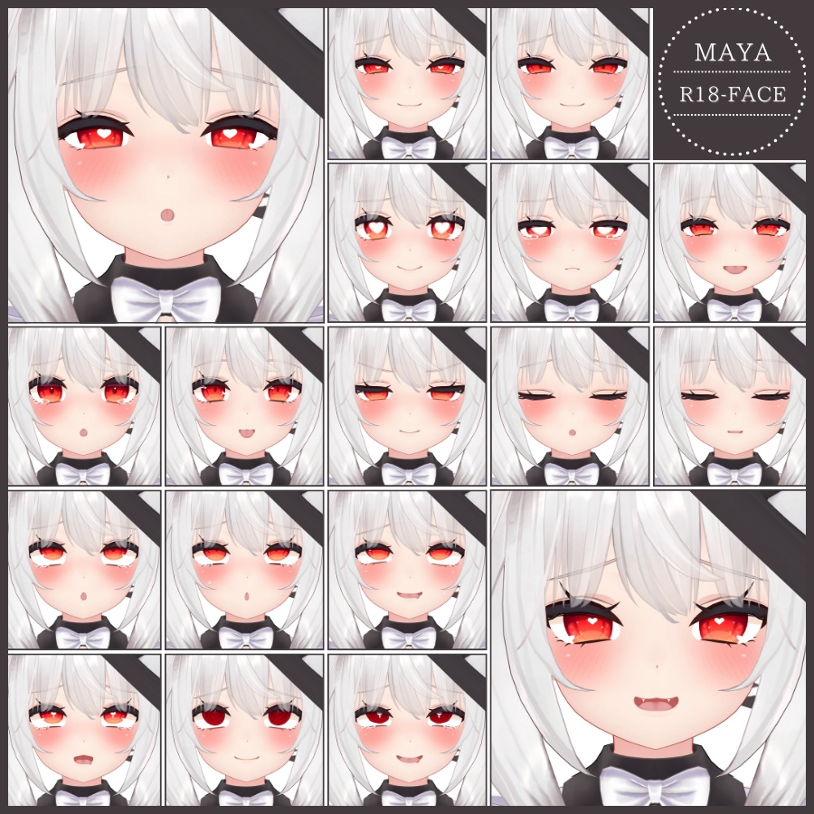 💗【FREE/無料】Maya100Type❥動くまばたきFace&PoseAnimations ⌖ ݁˚
