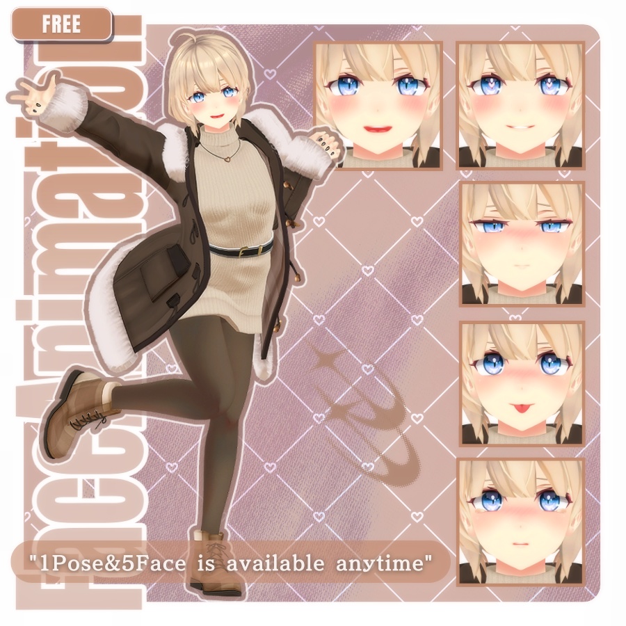 💗【FREE/無料】Lio&Sakuya&Jack110Type❥動くまばたきFace&PoseAnimations ⌖ ݁˚