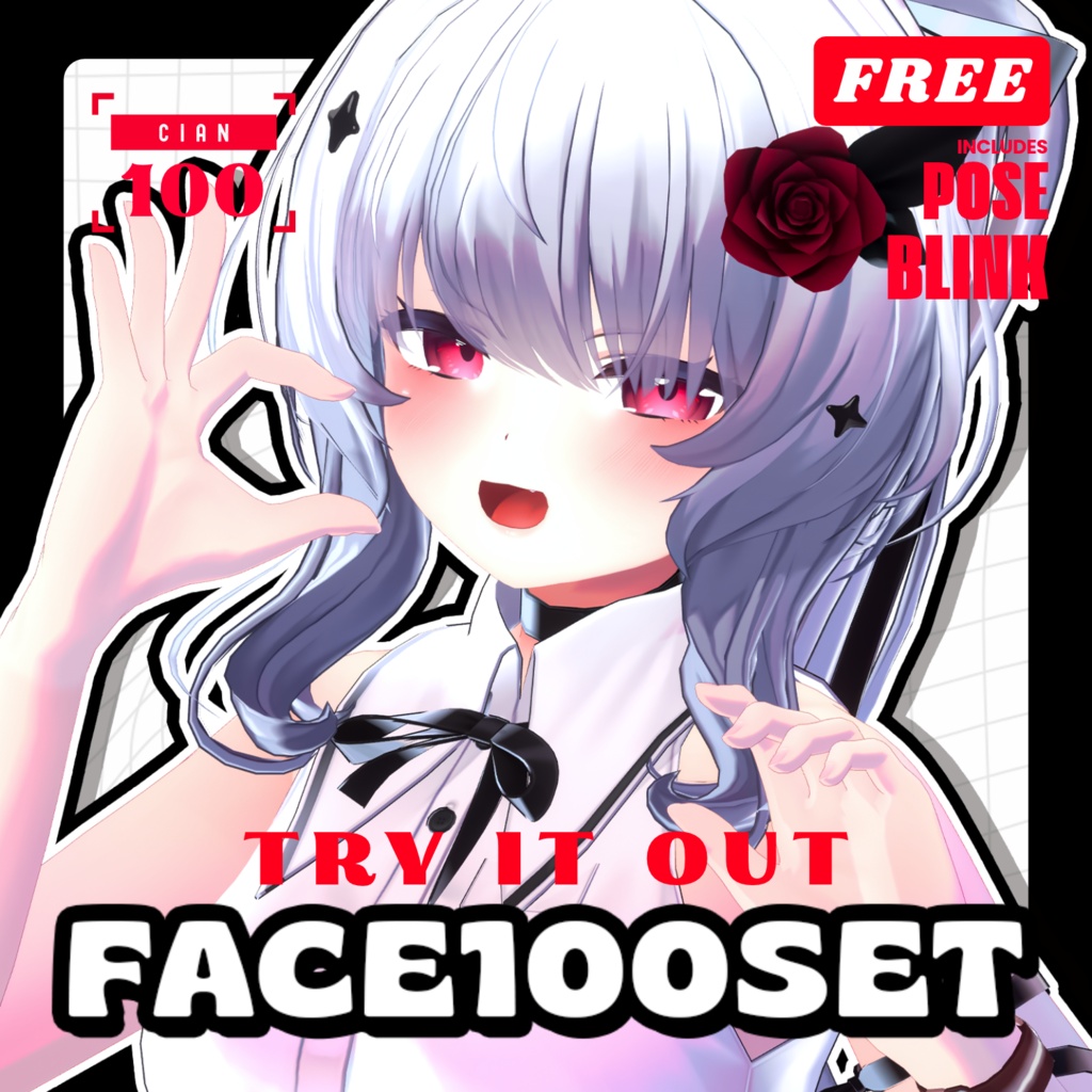 💟10.21更新【 FREE - 無料 】✦✦ Cian100FACE⁺POSE⁺まばたきアニメーション