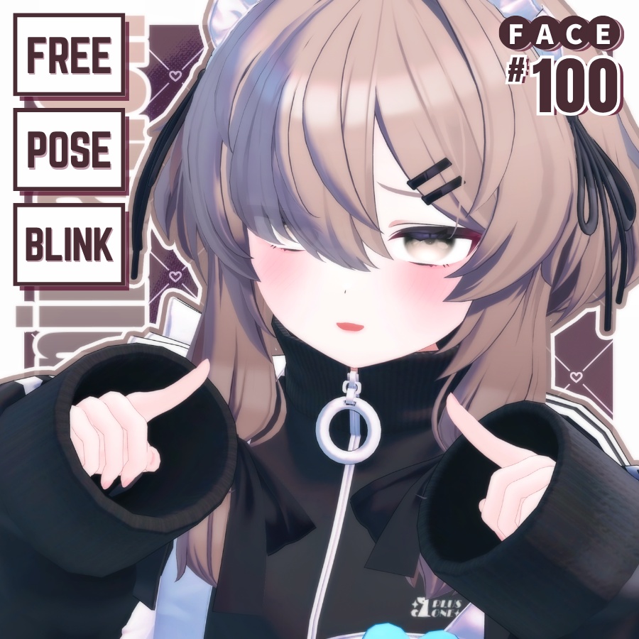  💗【FREE/無料】Mafuyu100Type❥動くまばたきFace&PoseAnimations ⌖ ݁˚