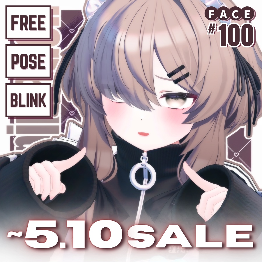 ！！GWSALE~5.10 ！！💗【FREE/無料】Mafuyu100Type❥動くまばたきFace&PoseAnimations ⌖ ݁˚