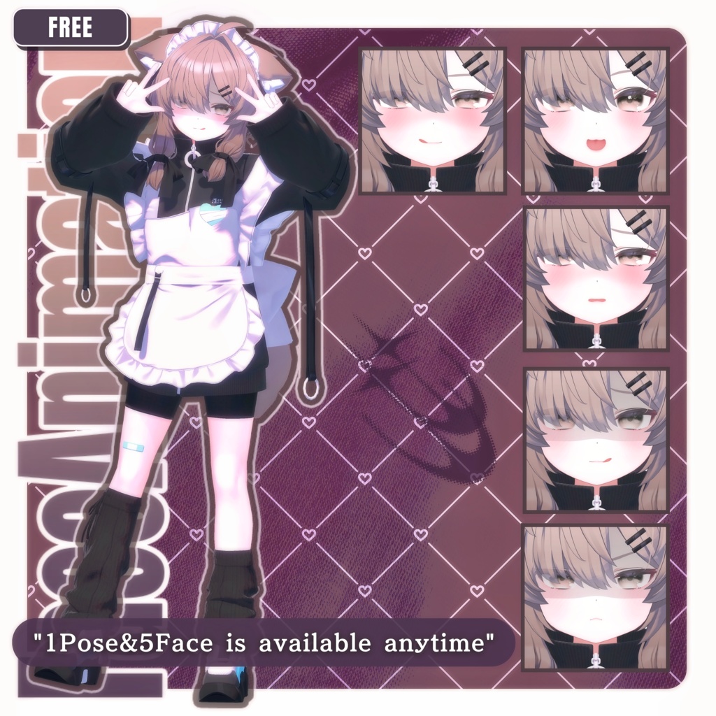 💗【FREE/無料】Mafuyu100Type❥動くまばたきFace&PoseAnimations ⌖ ݁˚