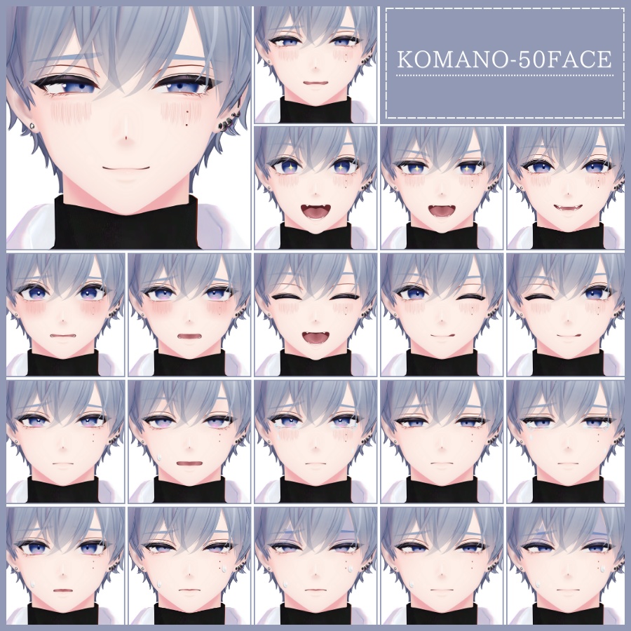 💗【FREE/無料】Komano100Type❥動くまばたきFace&PoseAnimations ⌖ ݁˚