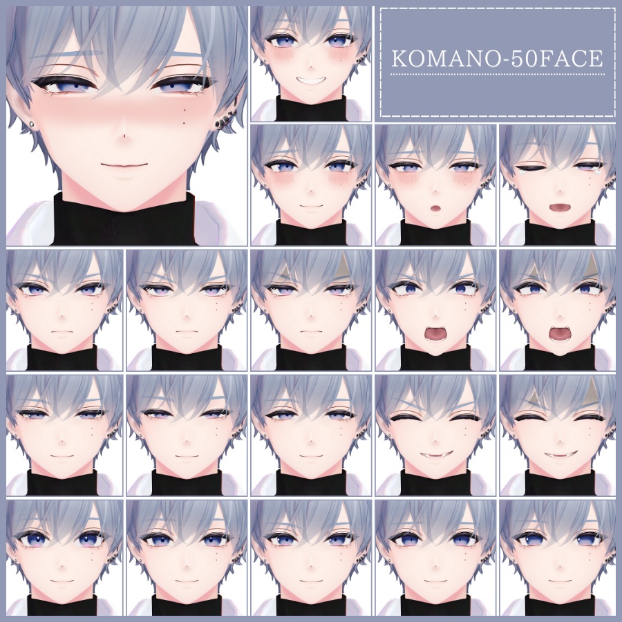 💗【FREE/無料】Komano100Type❥動くまばたきFace&PoseAnimations ⌖ ݁˚