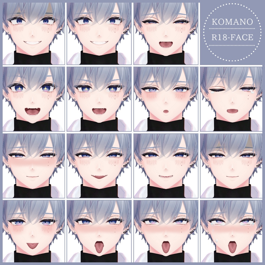 💗【FREE/無料】Komano100Type❥動くまばたきFace&PoseAnimations ⌖ ݁˚