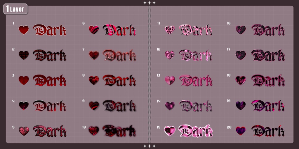 💗【FREE/商用OK】+500StylePack❥文字装飾レイヤースタイル