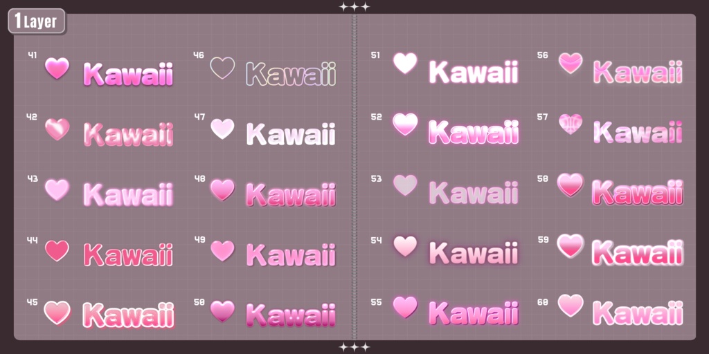 💗【FREE/商用OK】+500StylePack❥文字装飾レイヤースタイル