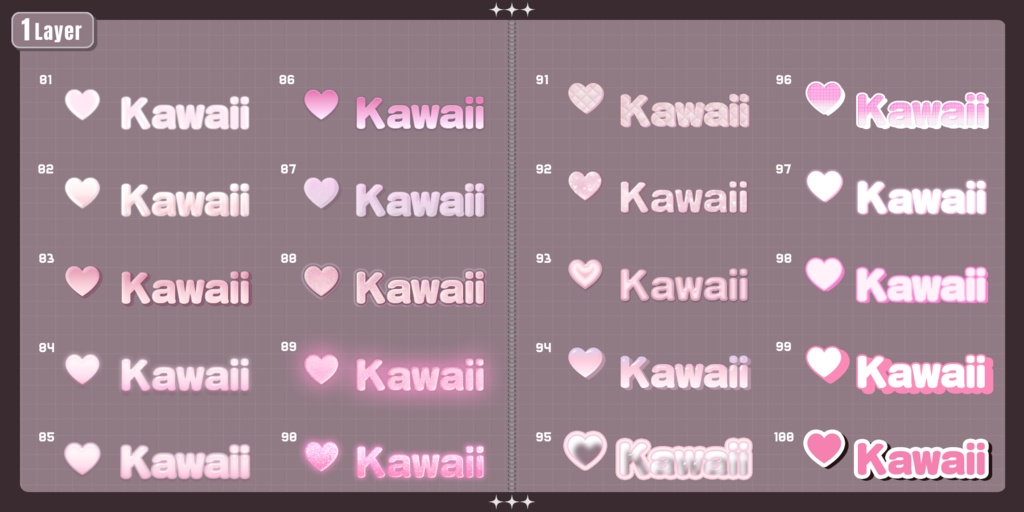 💗【FREE/商用OK】+500StylePack❥文字装飾レイヤースタイル