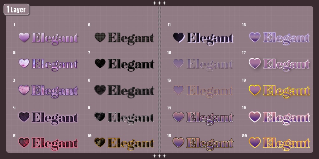 💗【FREE/商用OK】+500StylePack❥文字装飾レイヤースタイル