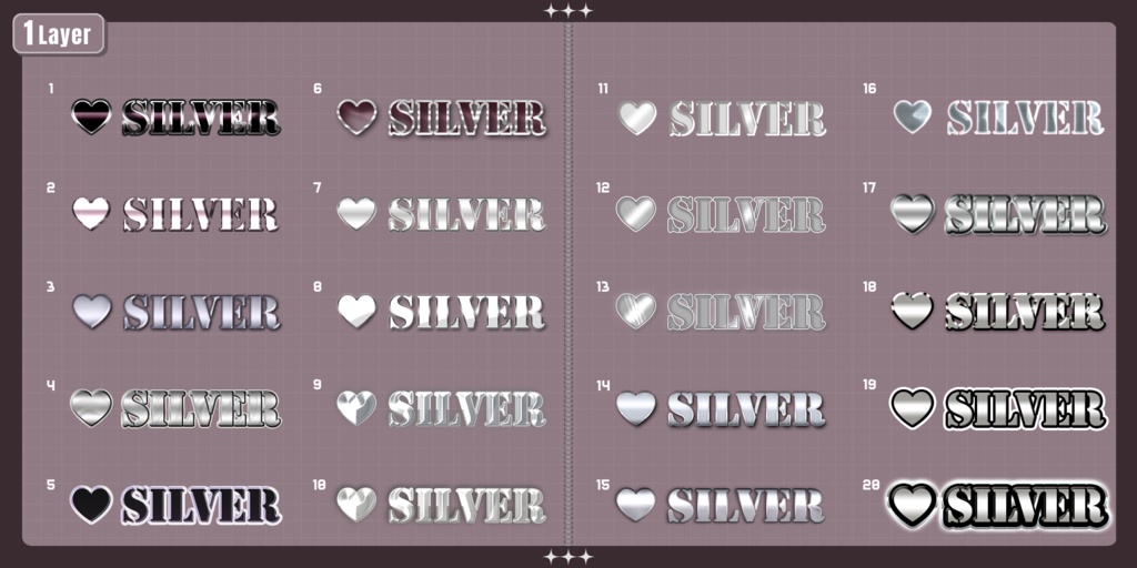 💗【FREE/商用OK】+500StylePack❥文字装飾レイヤースタイル