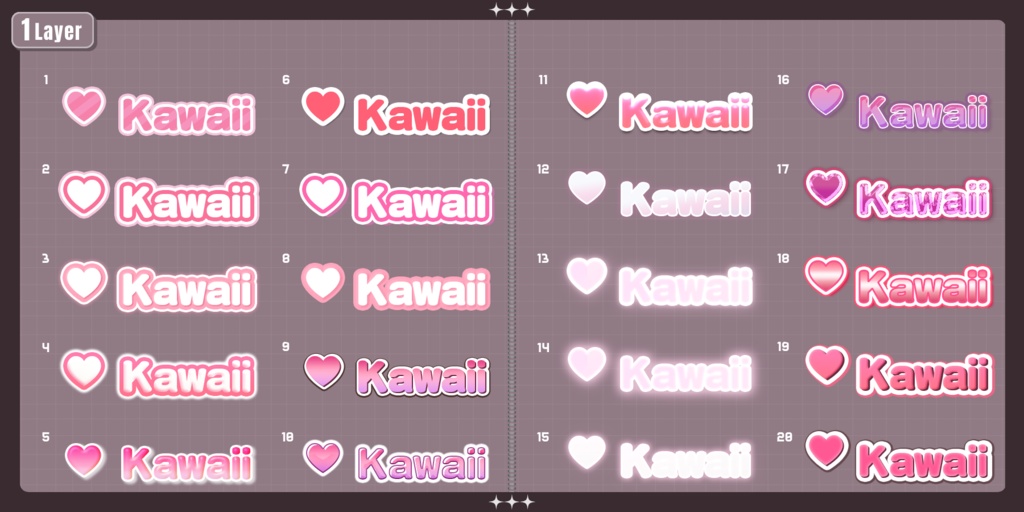 💗【FREE/商用OK】+500StylePack❥文字装飾レイヤースタイル