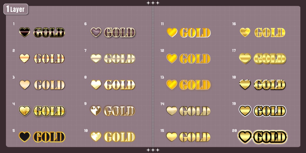 💗【FREE/商用OK】+500StylePack❥文字装飾レイヤースタイル