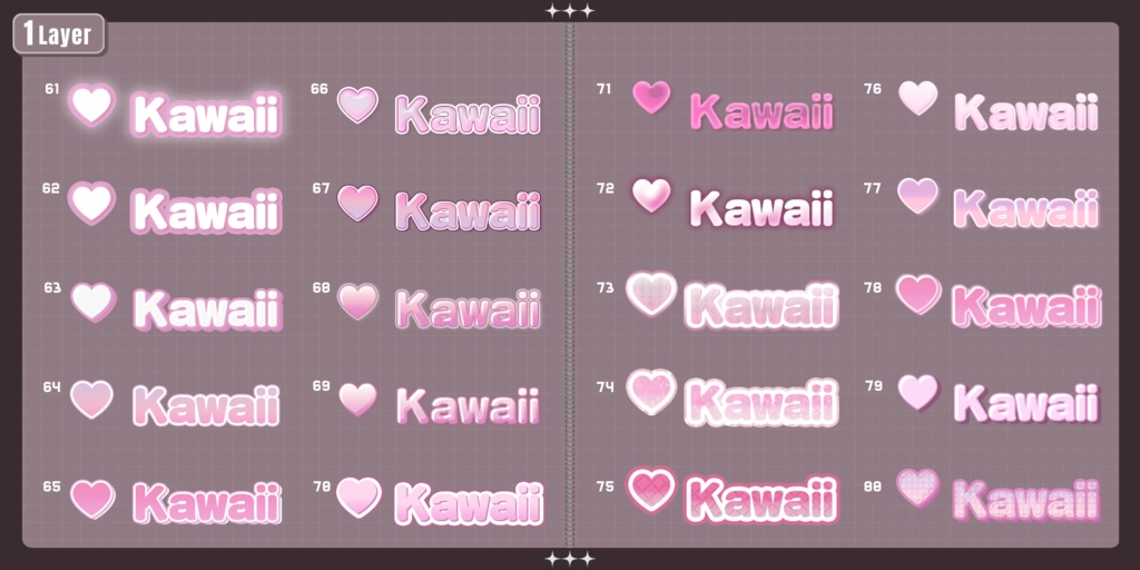 💗【FREE/商用OK】+500StylePack❥文字装飾レイヤースタイル