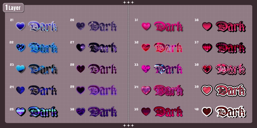 💗【FREE/商用OK】+500StylePack❥文字装飾レイヤースタイル